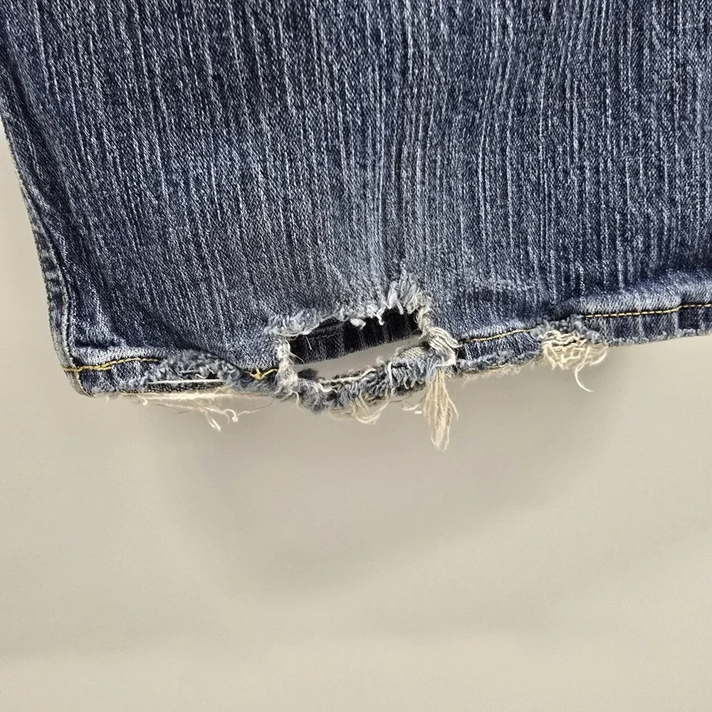 Cinch Mens Jeans 37x31 Blue Straight Leg Western Cowboy Denim Distressed